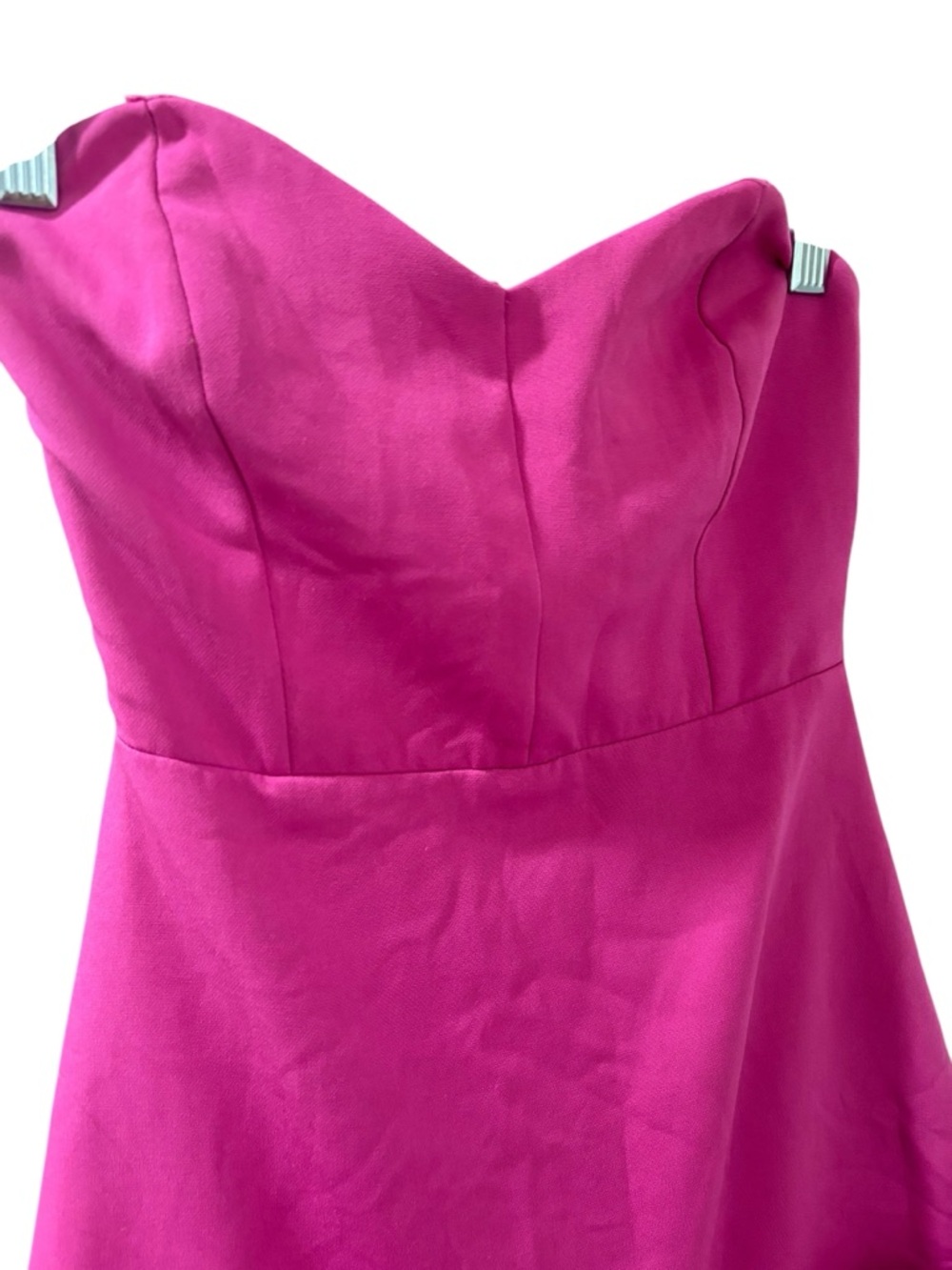 DO+BE Women's Strapless Fuchsia Ruffle Hem Party Mini Dress Size Small - Picture 2 of 6